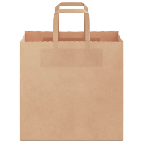 vidaXL Kraftpapperspåsar 50 st med handtag brun 26x17x25 cm