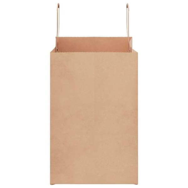 vidaXL Kraftpapperspåsar 50 st med handtag brun 26x17x25 cm