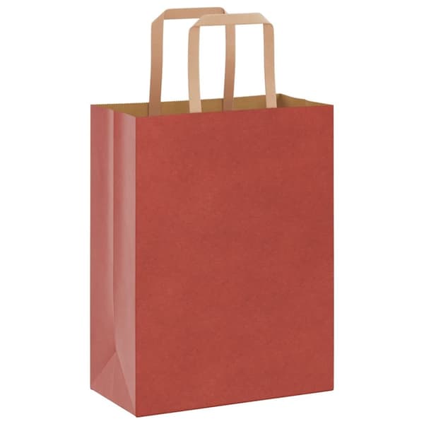 vidaXL Kraftpapperspåsar 50 st med handtag röd 21x11x28 cm