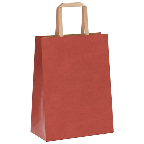 vidaXL Kraftpapperspåsar 50 st med handtag röd 21x11x28 cm