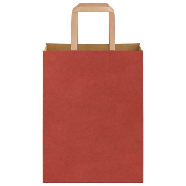 vidaXL Kraftpapperspåsar 50 st med handtag röd 21x11x28 cm