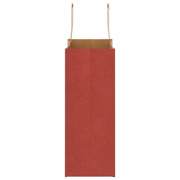 vidaXL Kraftpapperspåsar 50 st med handtag röd 21x11x28 cm