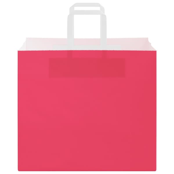 vidaXL Kraftpapperspåsar 250 st med handtag rosa 32x22x28 cm