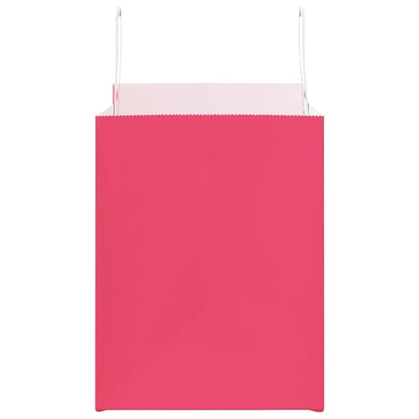 vidaXL Kraftpapperspåsar 250 st med handtag rosa 32x22x28 cm