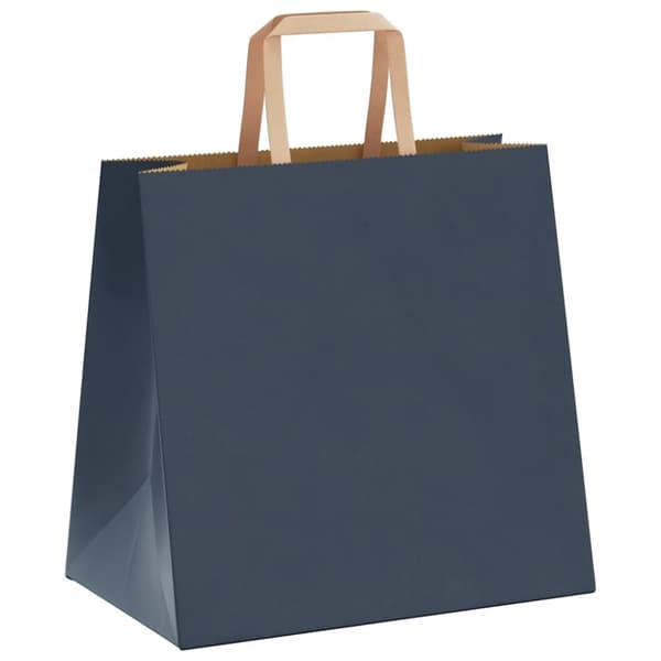 vidaXL Kraftpapperspåsar 250 st med handtag blå 26x17x25 cm