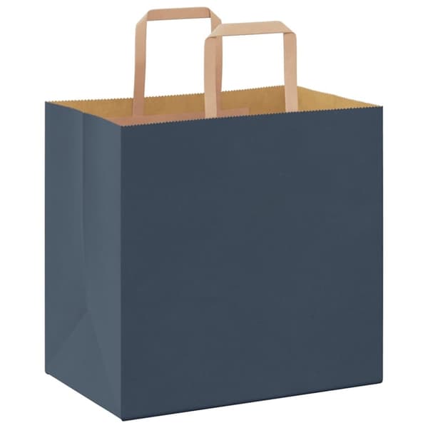 vidaXL Kraftpapperspåsar 250 st med handtag blå 26x17x25 cm