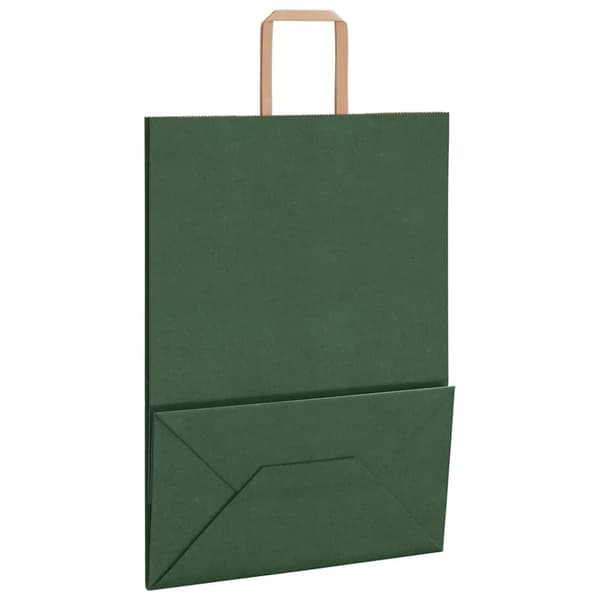 vidaXL Papirposer 50 stk med håndtak grønn 32x17x44 cm