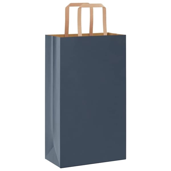 vidaXL Kraftpapperspåsar 250 st med handtag blå 21x11x36 cm