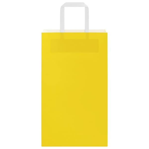 vidaXL Kraftpapperspåsar 250 st med handtag gul 21x11x36 cm