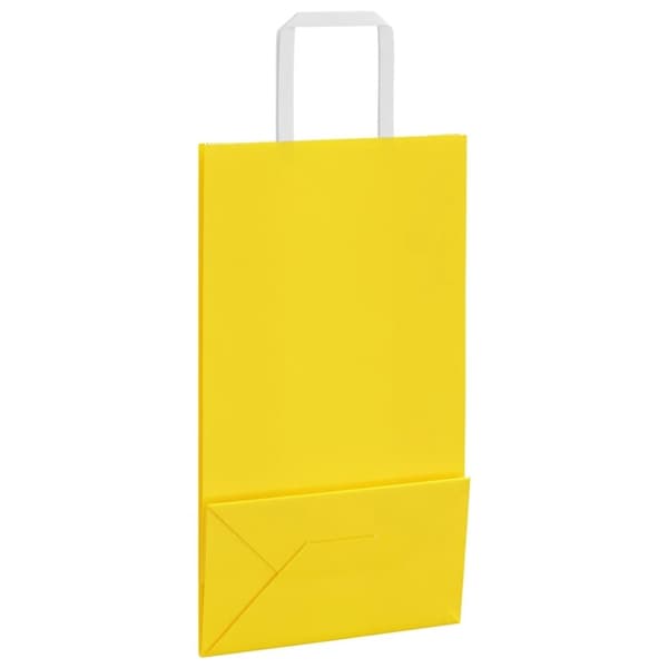 vidaXL Kraftpapperspåsar 250 st med handtag gul 21x11x36 cm