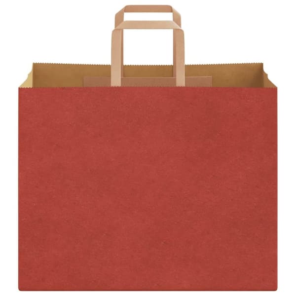 vidaXL Kraftpapperspåsar 50 st med handtag röd 32x22x24 cm