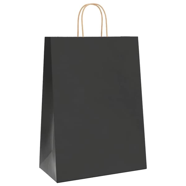 vidaXL Kraftpapperspåsar 50 st med handtag svart 32x17x44 cm