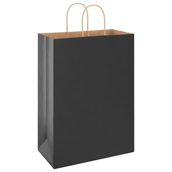 vidaXL Kraftpapperspåsar 50 st med handtag svart 32x17x44 cm