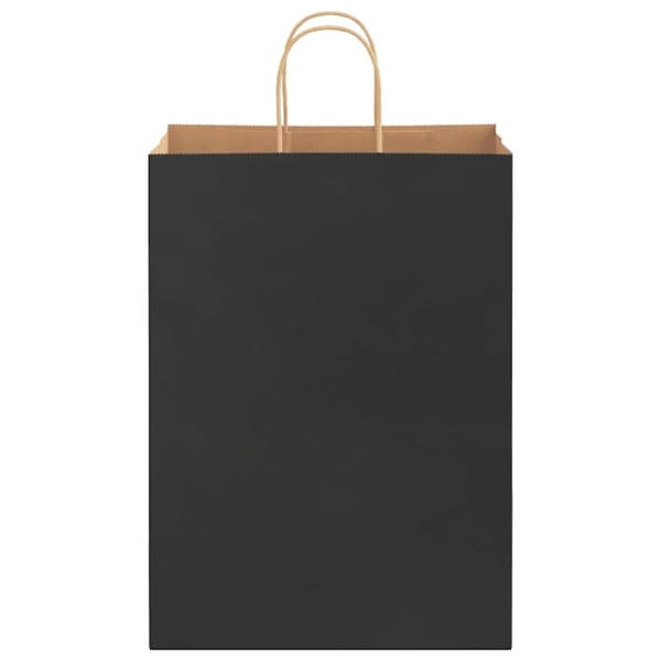 vidaXL Kraftpapperspåsar 50 st med handtag svart 32x17x44 cm