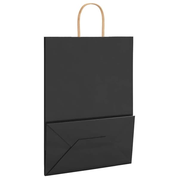 vidaXL Kraftpapperspåsar 50 st med handtag svart 32x17x44 cm