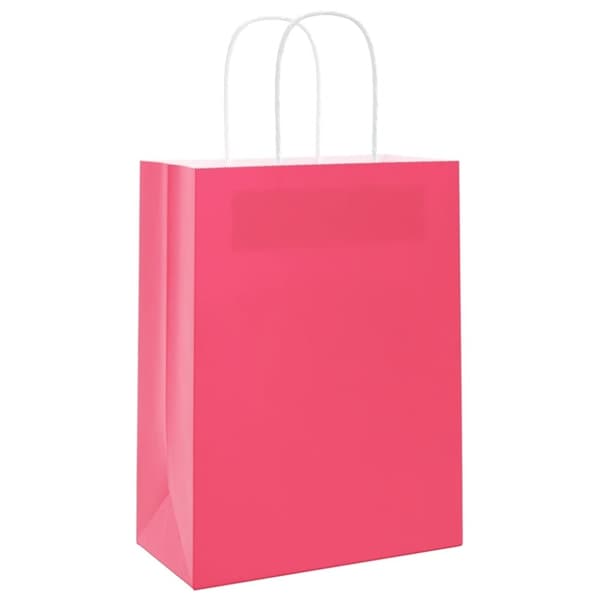 vidaXL Papperspåsar 50 st med handtag rosa 21x11x28 cm