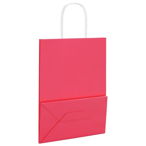vidaXL Papperspåsar 50 st med handtag rosa 21x11x28 cm