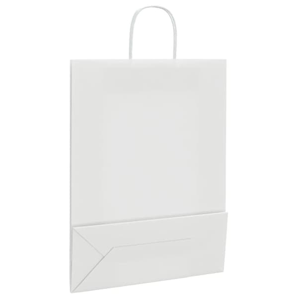 vidaXL Kraftpapperspåsar 250 st med handtag vit 32x12x42 cm
