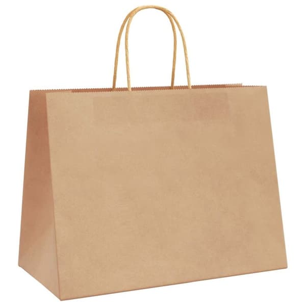 vidaXL Kraftpapperspåsar 50 st med handtag brun 32x17x25 cm