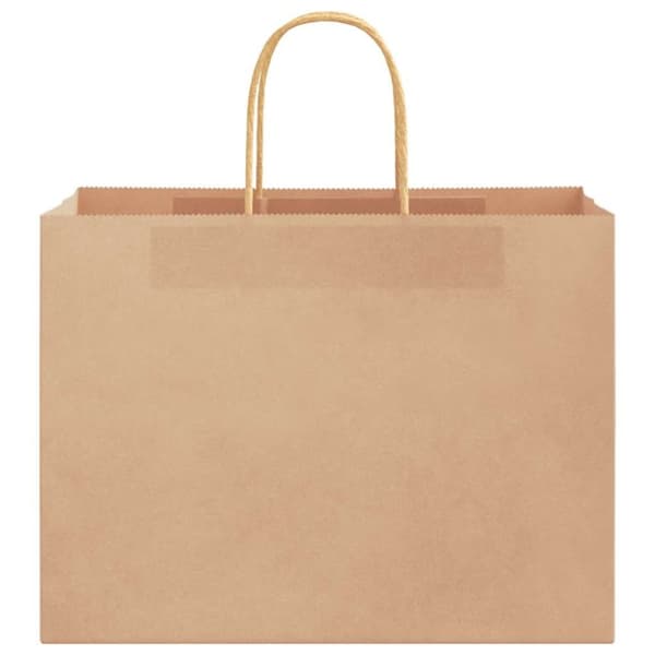 vidaXL Kraftpapperspåsar 50 st med handtag brun 32x17x25 cm