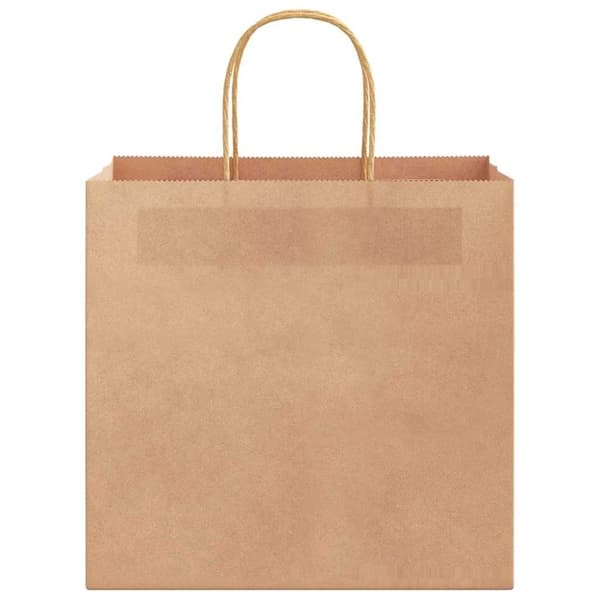 vidaXL Kraftpapperspåsar 250 st med handtag brun 26x17x25 cm