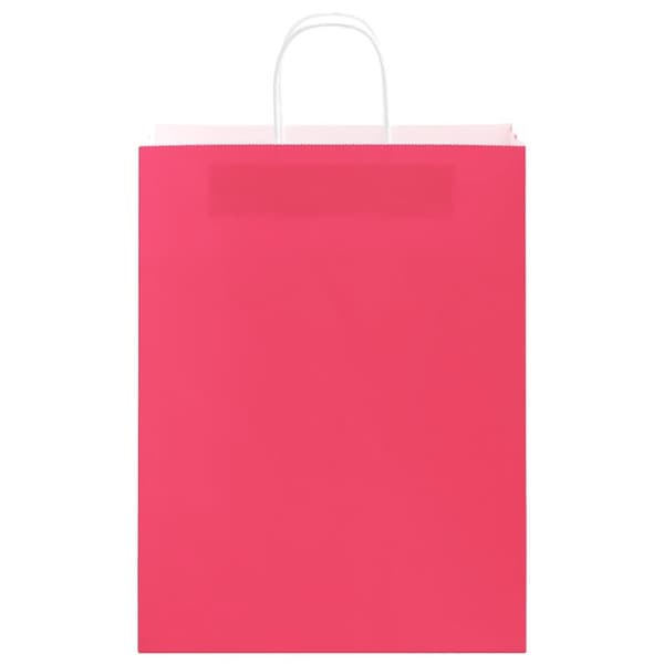 vidaXL Kraftpapperspåsar 50 st med handtag rosa 32x12x42 cm