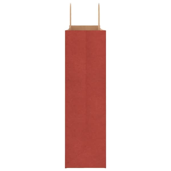 vidaXL Kraftpapperspåsar 50 st med handtag röd 54x15x49 cm