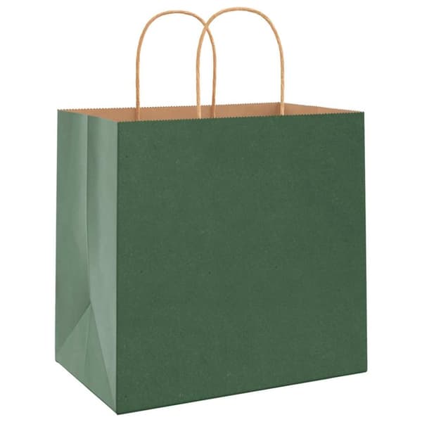 vidaXL Kraftpapperspåsar 250 st med handtag grön 26x17x25 cm