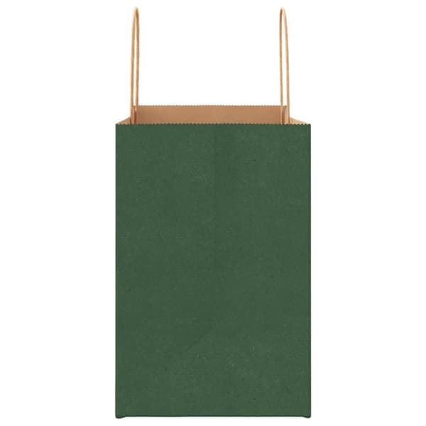 vidaXL Kraftpapperspåsar 250 st med handtag grön 26x17x25 cm