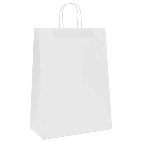 vidaXL Kraftpapperspåsar 250 st med handtag vit 32x17x44 cm