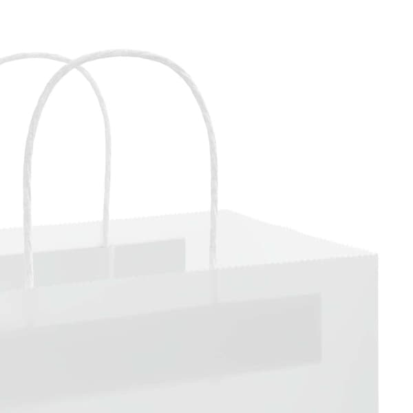 vidaXL Papperspåsar 50 st med handtag vit 21x11x28 cm