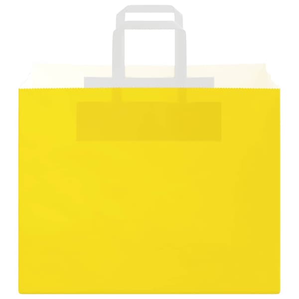 vidaXL Kraftpapperspåsar 50 st med handtag gul 32x22x24 cm