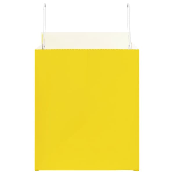 vidaXL Kraftpapperspåsar 50 st med handtag gul 32x22x24 cm