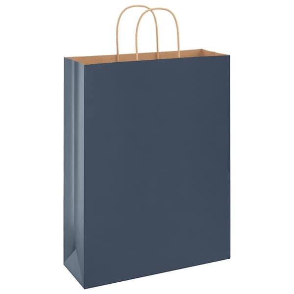 vidaXL Kraftpapperspåsar 250 st med handtag blå 32x12x42 cm