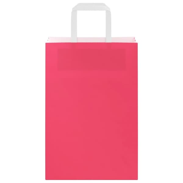 vidaXL Kraftpapperspåsar 250 st med handtag rosa 21x11x31 cm
