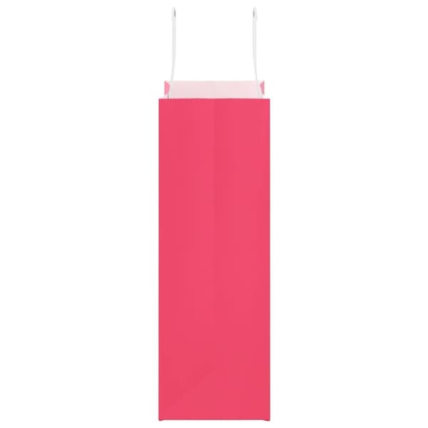 vidaXL Kraftpapperspåsar 250 st med handtag rosa 21x11x31 cm