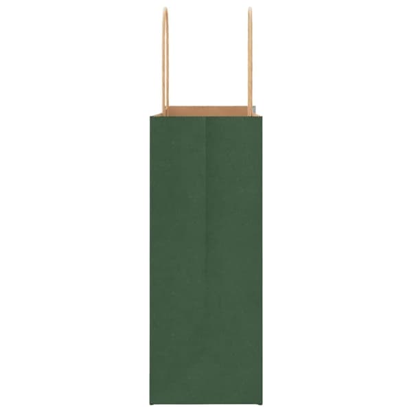 vidaXL Kraftpapperspåsar 250 st med handtag grön 21x11x28 cm