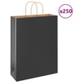 Miniatyrbilde 1 av 11: vidaXL Papirposer 250 stk med håndtak svart 32x12x42 cm