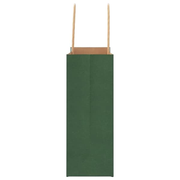 vidaXL Kraftpapperspåsar 50 st med handtag grön 18x8x22 cm