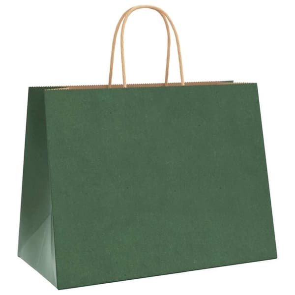 vidaXL Kraftpapperspåsar 250 st med handtag grön 32x17x25 cm