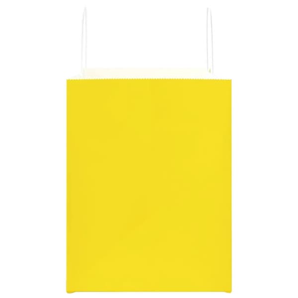 vidaXL Kraftpapperspåsar 50 st med handtag gul 32x22x28 cm