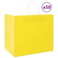 Miniatyrbild 1 av 11: vidaXL Kraftpapperspåsar 50 st med handtag gul 32x22x28 cm