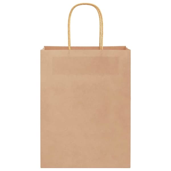 vidaXL Papperspåsar 250 st med handtag brun 21x11x28 cm