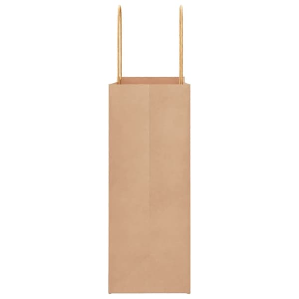 vidaXL Papperspåsar 250 st med handtag brun 21x11x28 cm