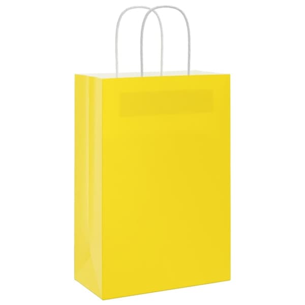 vidaXL Kraftpapperspåsar 250 st med handtag gul 21x11x31 cm