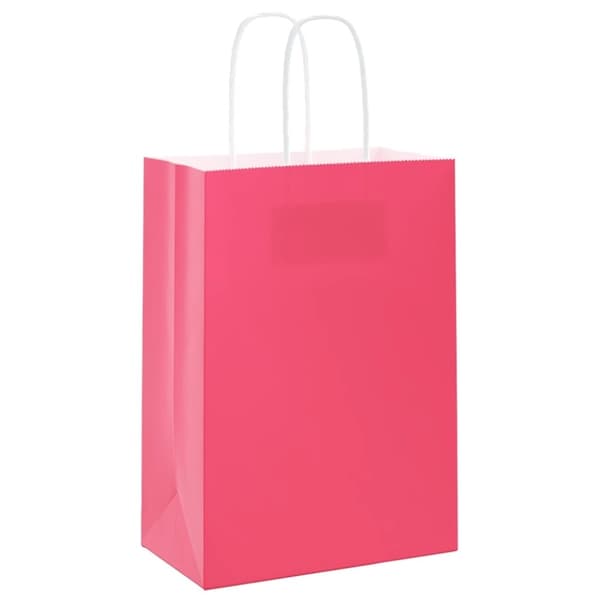vidaXL Kraftpapperspåsar 250 st med handtag rosa 15x8x21 cm