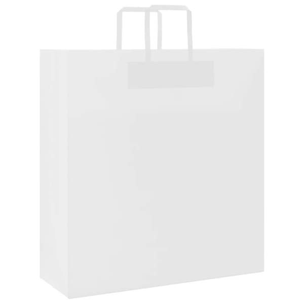 vidaXL Kraftpapperspåsar 250 st med handtag vit 45x17x48 cm