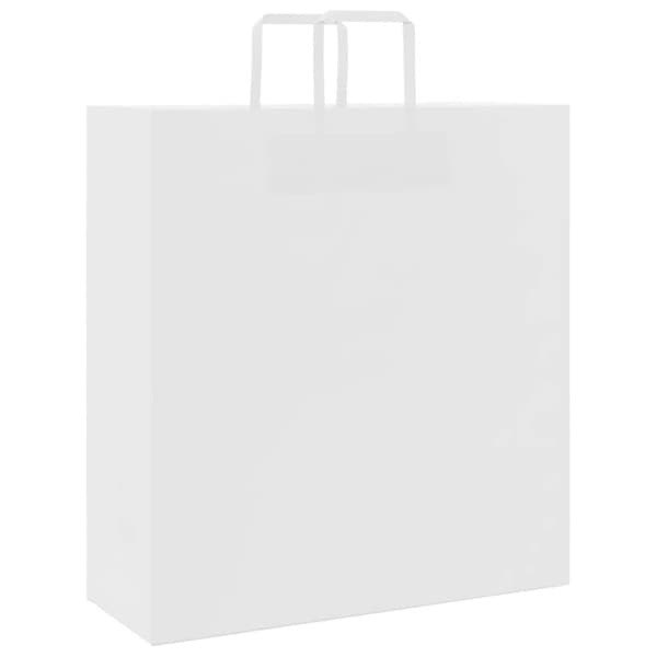 vidaXL Kraftpapperspåsar 250 st med handtag vit 45x17x48 cm