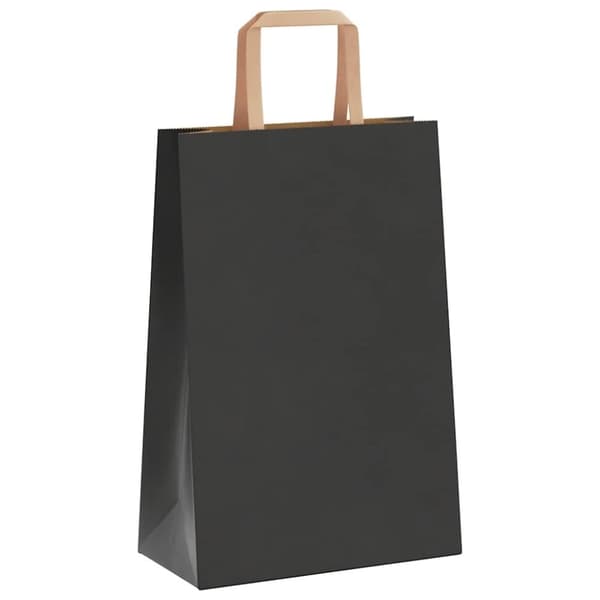 vidaXL Kraftpapperspåsar 50 st med handtag svart 21x11x31 cm