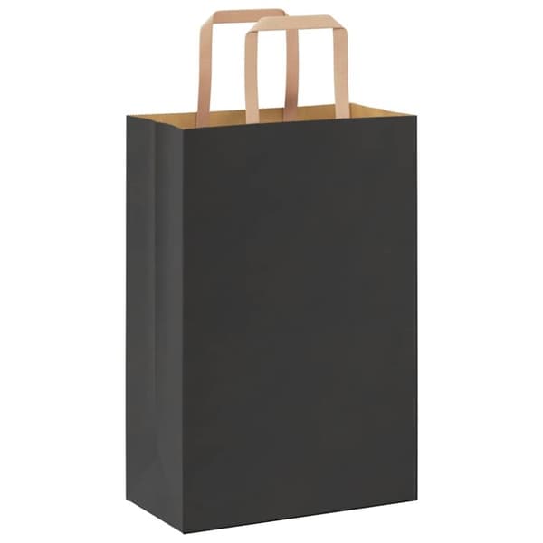 vidaXL Kraftpapperspåsar 50 st med handtag svart 21x11x31 cm
